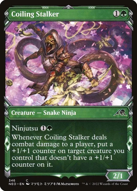 Coiling Stalker, Magic card NEO 346 — Kamigawa: Neon Dynasty set
