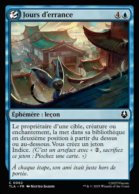 Jours d'errance, carte Magic TLA 62 — extension Avatar: The Last Airbender