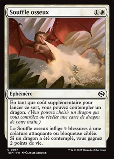 Souffle osseux, carte Magic TDM 17 — extension Tarkir: Dragonstorm