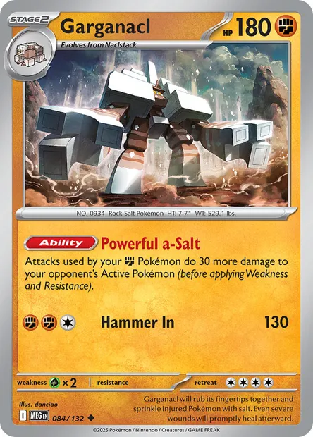 Garganacl, Pokémon card MEG 084 — Mega Evolution set