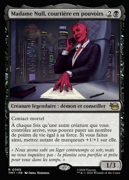 Madame Null, courtière en pouvoirs, carte Magic TMT 66 — extension Teenage Mutant Ninja Turtles