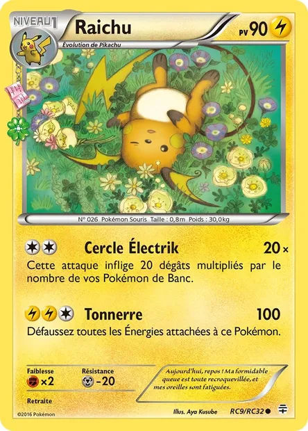 Raichu, carte Pokémon GEN RC9 — extension Générations