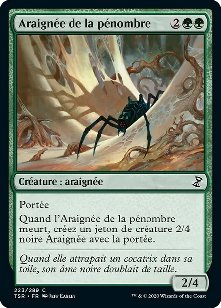 Araignée de la pénombre, carte Magic TSR 223 — extension Spirale Temporelle Remastered