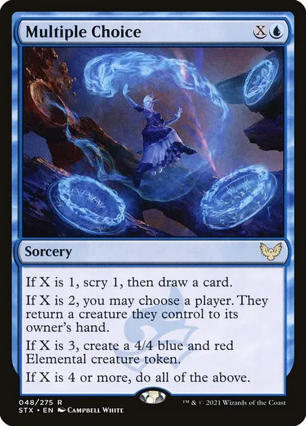 Multiple Choice, Magic card STX 48 — Strixhaven: School of Mages set