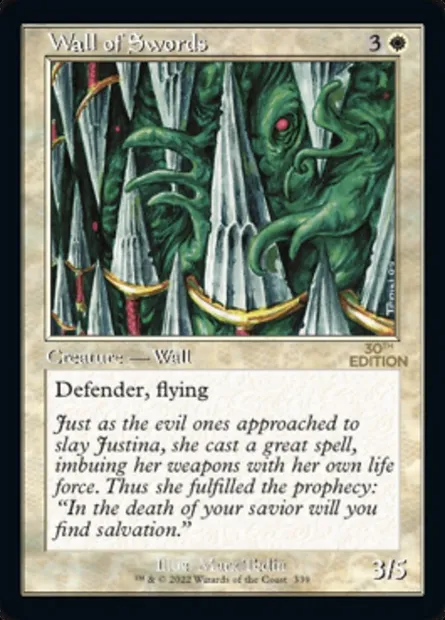Mur d'épées, carte Magic 30A 339 — extension 30th Anniversary Edition