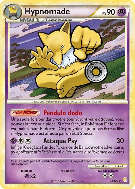 Hypnomade, carte Pokémon HS 23 — extension HeartGold SoulSilver