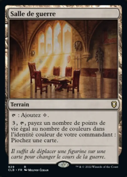 Salle de guerre, carte Magic CLB 929 — extension Commander Légendes : la bataille de la Porte de Baldur