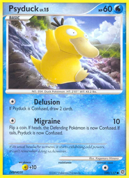 Psyduck, Pokémon card SW 100 — Secret Wonders set