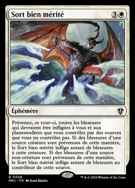 Sort bien mérité, carte Magic MKC 58 — extension Murders at Karlov Manor Commander
