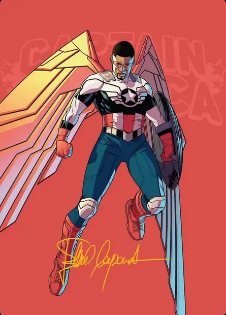 Captain America, Wings of Freedom // Captain America, Wings of Freedom, Magic card AMSH 22 — Marvel Super Heroes Art Series set