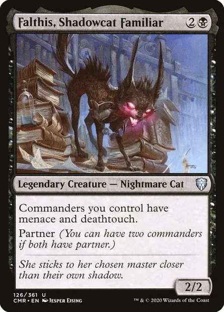 Falthis, Shadowcat Familiar, Magic card CMR 126 — Commander Legends set
