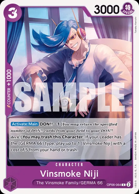 Vinsmoke Niji, One Piece card OP06-064 — WINGS OF THE CAPTAIN set