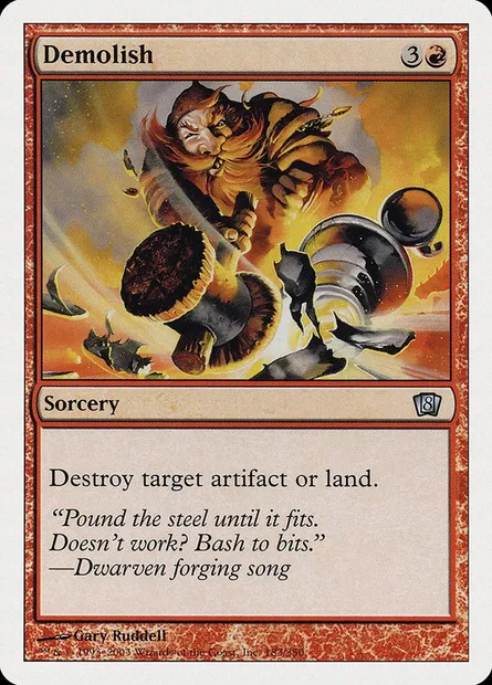Demolish, Magic card 8ED 183 — Eighth Edition set