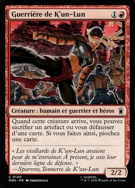 Guerrière de K'un-Lun, carte Magic MSH 140 — extension Marvel Super Heroes