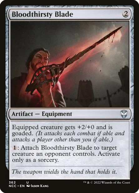 Bloodthirsty Blade, Magic card NCC 362 — New Capenna Commander set