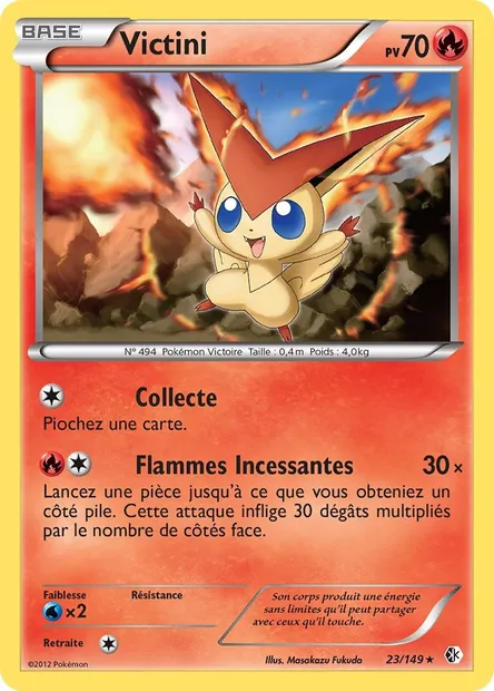 Victini, carte Pokémon BCR 23 — extension Frontières Franchies