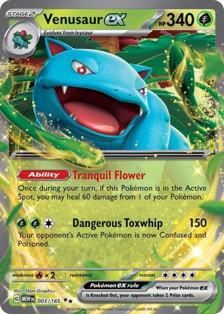 Venusaur ex, Pokémon card MEW 003 — 151 set