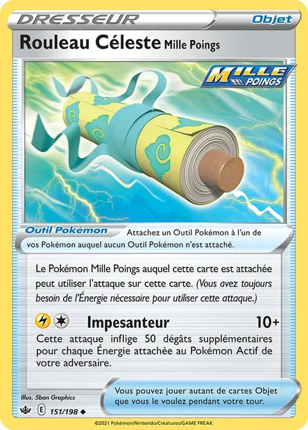 Rouleau Céleste Mille Poings, carte Pokémon CRE 151 — extension Règne de Glace