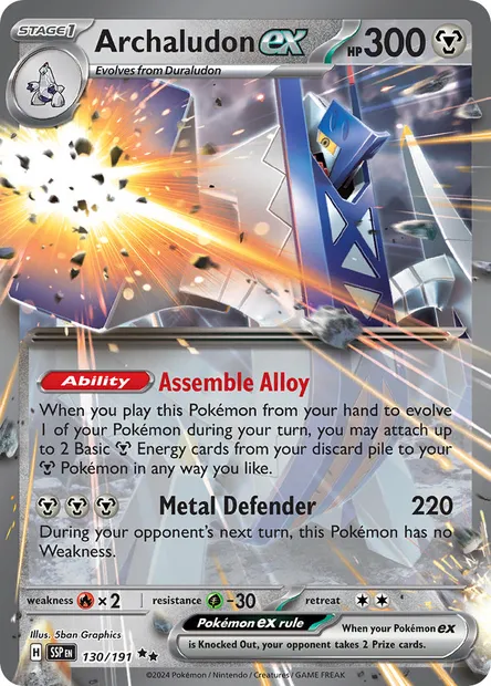 Archaludon ex, Pokémon card SSP 130 — Surging Sparks set