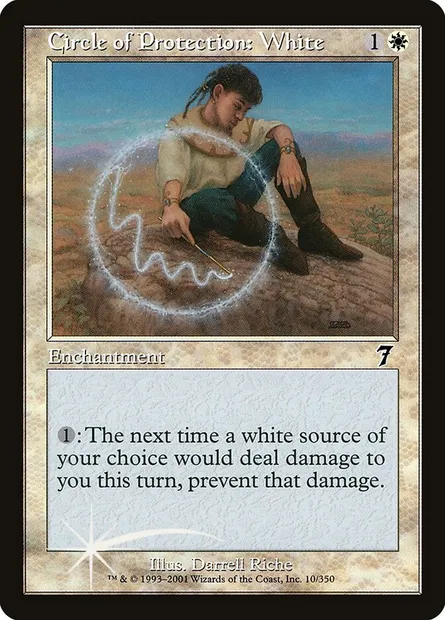 Circle of Protection: White, Magic card 7ED 10★ — Seventh Edition set