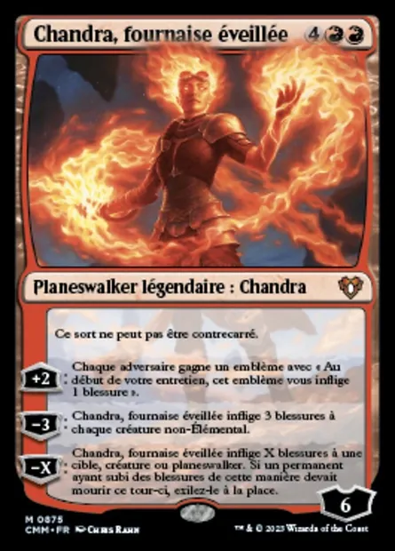 Chandra, fournaise éveillée, carte Magic CMM 875 — extension Commander Masters