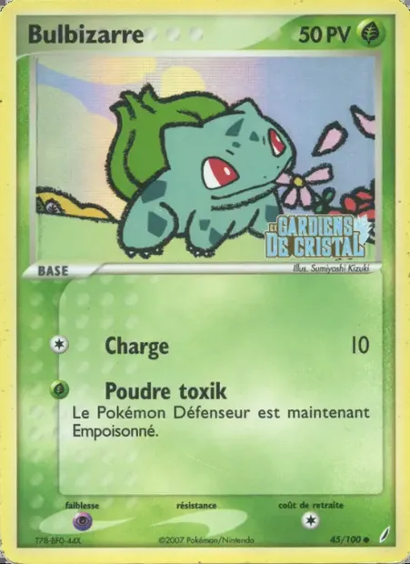 Bulbizarre, carte Pokémon CG 45 — extension EX Gardiens de Cristal