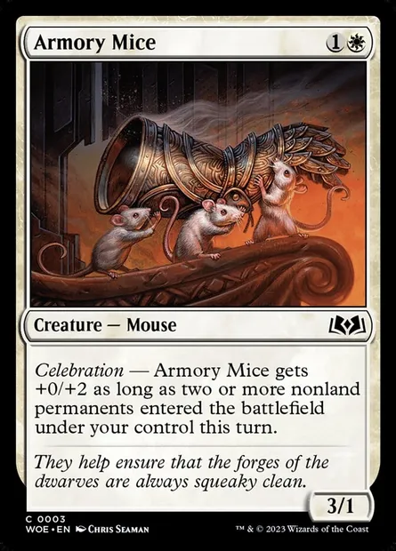 Armory Mice, Magic card WOE 3 — Wilds of Eldraine set