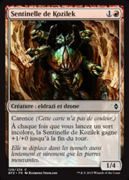 Sentinelle de Kozilek, carte Magic BFZ 129 — extension La bataille de Zendikar