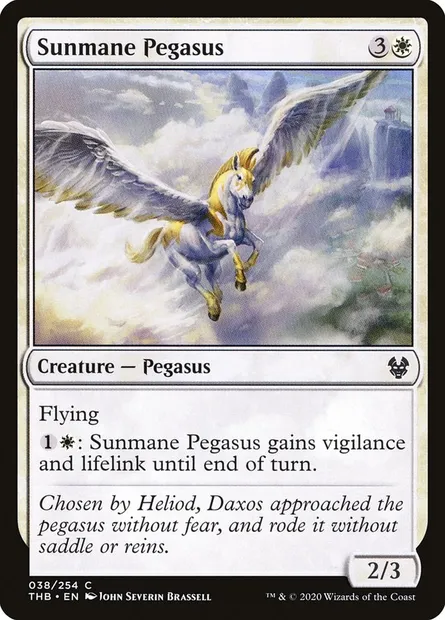 Sunmane Pegasus, Magic card THB 38 — Theros Beyond Death set