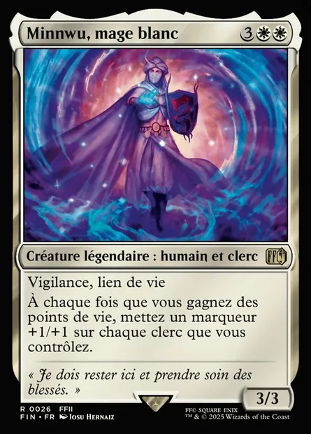 Minnwu, mage blanc, carte Magic FIN 26 — extension Final Fantasy