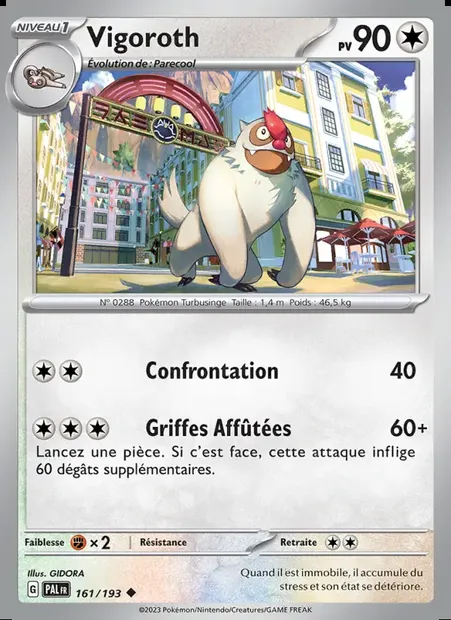 Vigoroth, carte Pokémon PAL 161 — extension Évolutions à Paldea