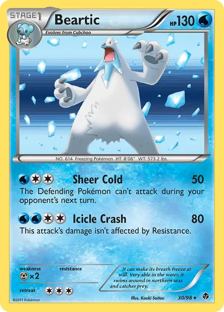 Beartic, Pokémon card EPO 30 — Emerging Powers set