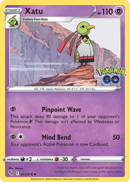 Xatu, Pokémon card PGO 033 — Pokémon GO set