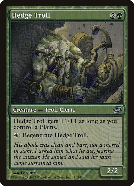 Hedge Troll, Magic card PLC 151 — Planar Chaos set
