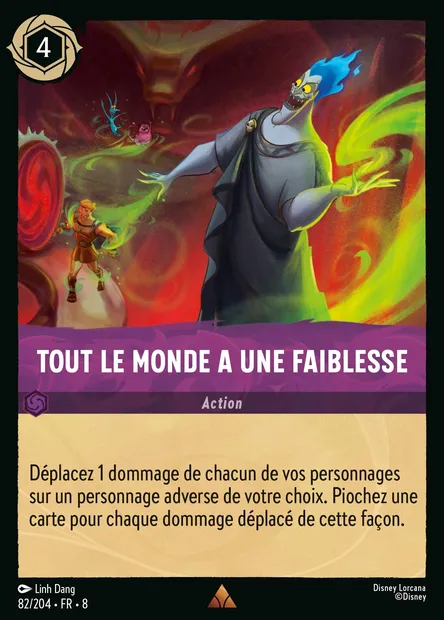 Tout le monde a une faiblesse, carte Disney Lorcana CH8-082 — extension Le Règne de Jafar