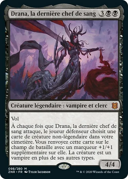Drana, la dernière chef de sang, carte Magic ZNR 98 — extension Renaissance de Zendikar