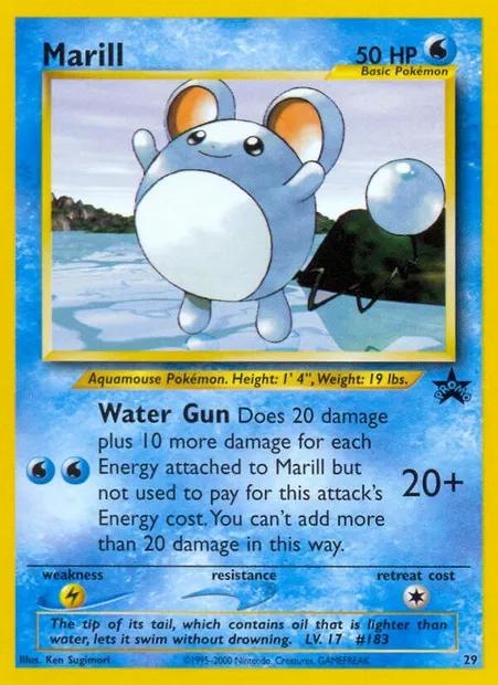 Marill, carte Pokémon WP 29 — extension Wizards Black Star Promos