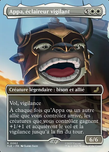 Appa, éclaireur vigilant, carte Magic TLE 62 — extension Avatar: The Last Airbender Eternal