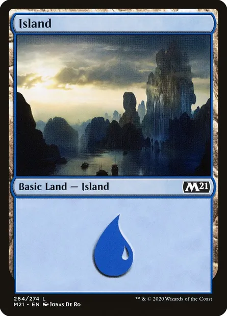 Island, Magic card M21 264 — Core Set 2021 set