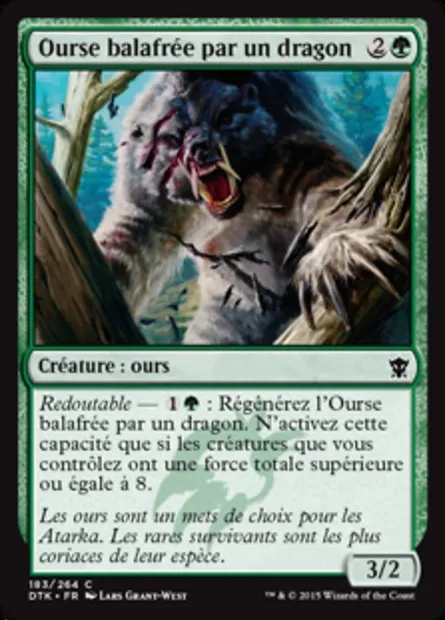 Ourse balafrée par un dragon, carte Magic DTK 183 — extension Les Dragons de Tarkir
