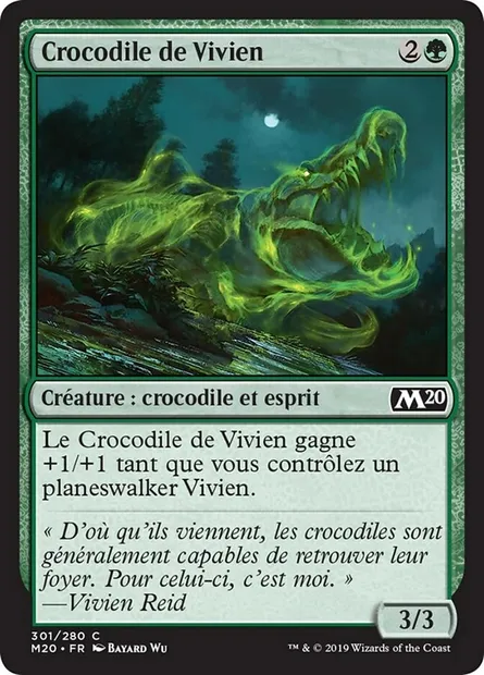Crocodile de Vivien, carte Magic M20 301 — extension Core Set 2020