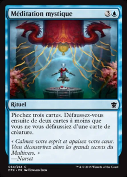 Méditation mystique, carte Magic DTK 64 — extension Les Dragons de Tarkir