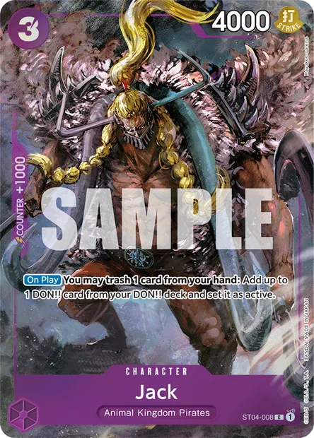 Jack, One Piece card ST04-008 — Animal Kingdom Pirates set