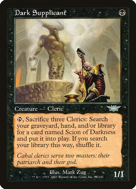 Dark Supplicant, Magic card LGN 64 — Legions set