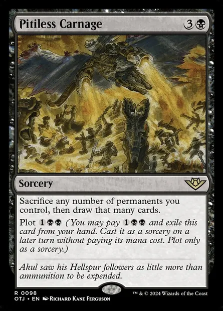 Pitiless Carnage, Magic card OTJ 98 — Outlaws of Thunder Junction set