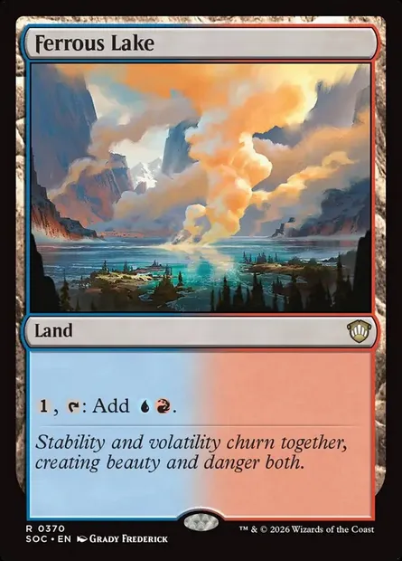 Ferrous Lake, Magic card SOC 370 — Secrets of Strixhaven Commander set