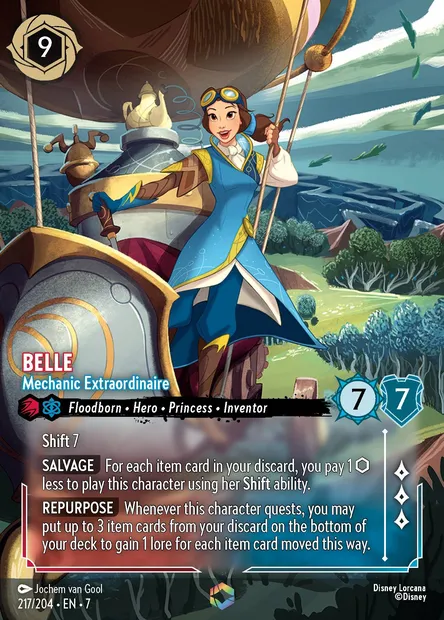 Belle - Mechanic Extraordinaire, Disney Lorcana card CH7-217 — Archazia's Island set