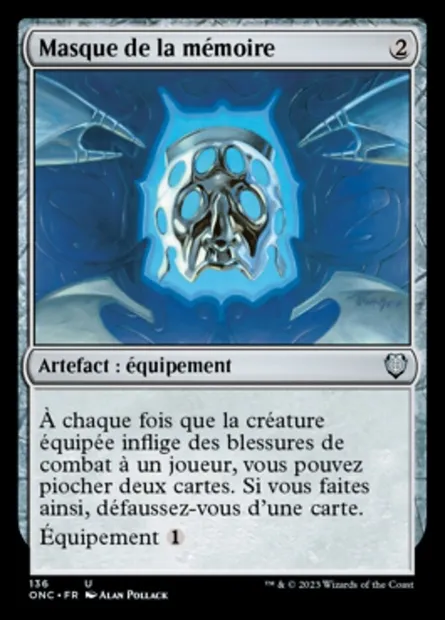 Masque de la mémoire, carte Magic ONC 136 — extension Phyrexia: All Will Be One Commander