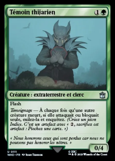 Témoin thijarien, carte Magic WHO 111 — extension Doctor Who
