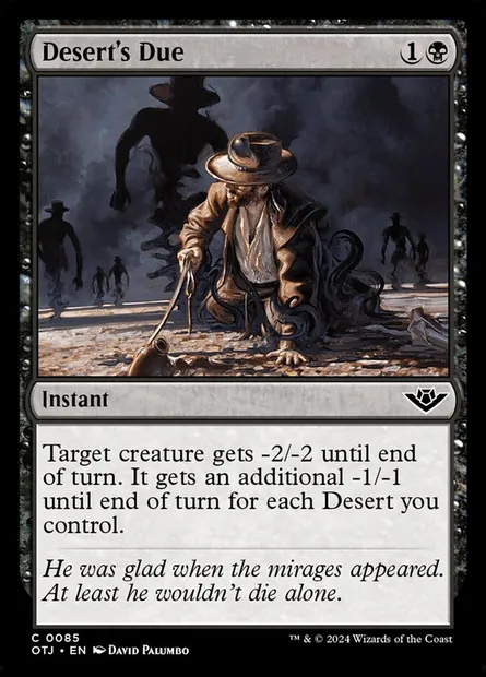 Desert's Due, Magic card OTJ 85 — Outlaws of Thunder Junction set